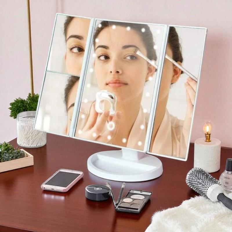 ᐉ Зеркало тройное для макияжа Superstar Magnifying Mirror с LED