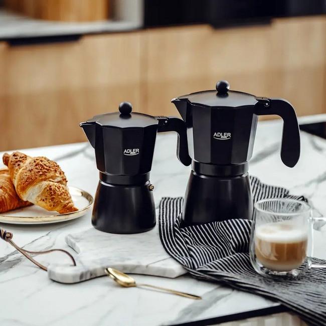 Кофеварка гейзерная 320 мл Adler AD 4421 Black (iz15427) - фото 2
