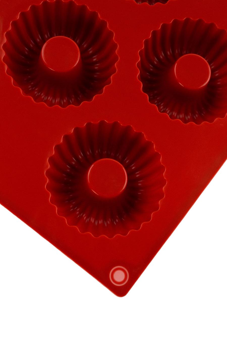Форма силіконова One Chef для випічки Профі Канапе d 5 см h 2 см на 12 осередків Червоний - фото 3