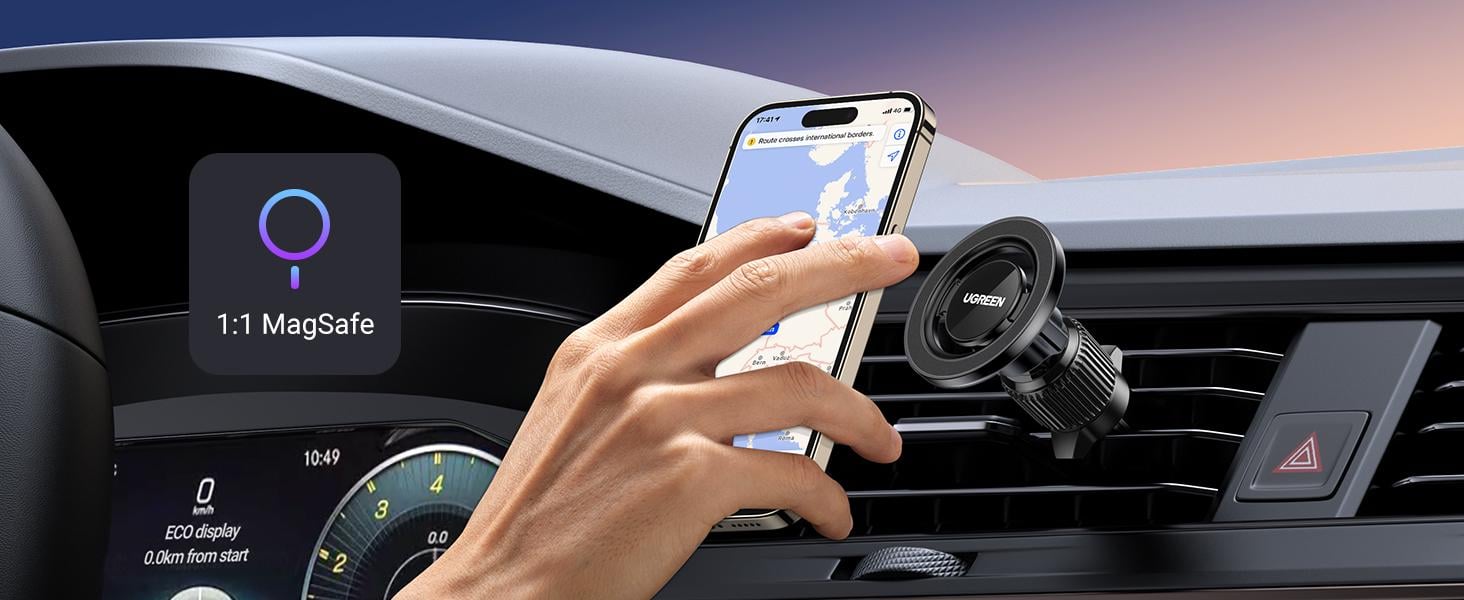 Крепление для телефона магнитное UGREEN Magsafe 3in1 Black (55341) - фото 2