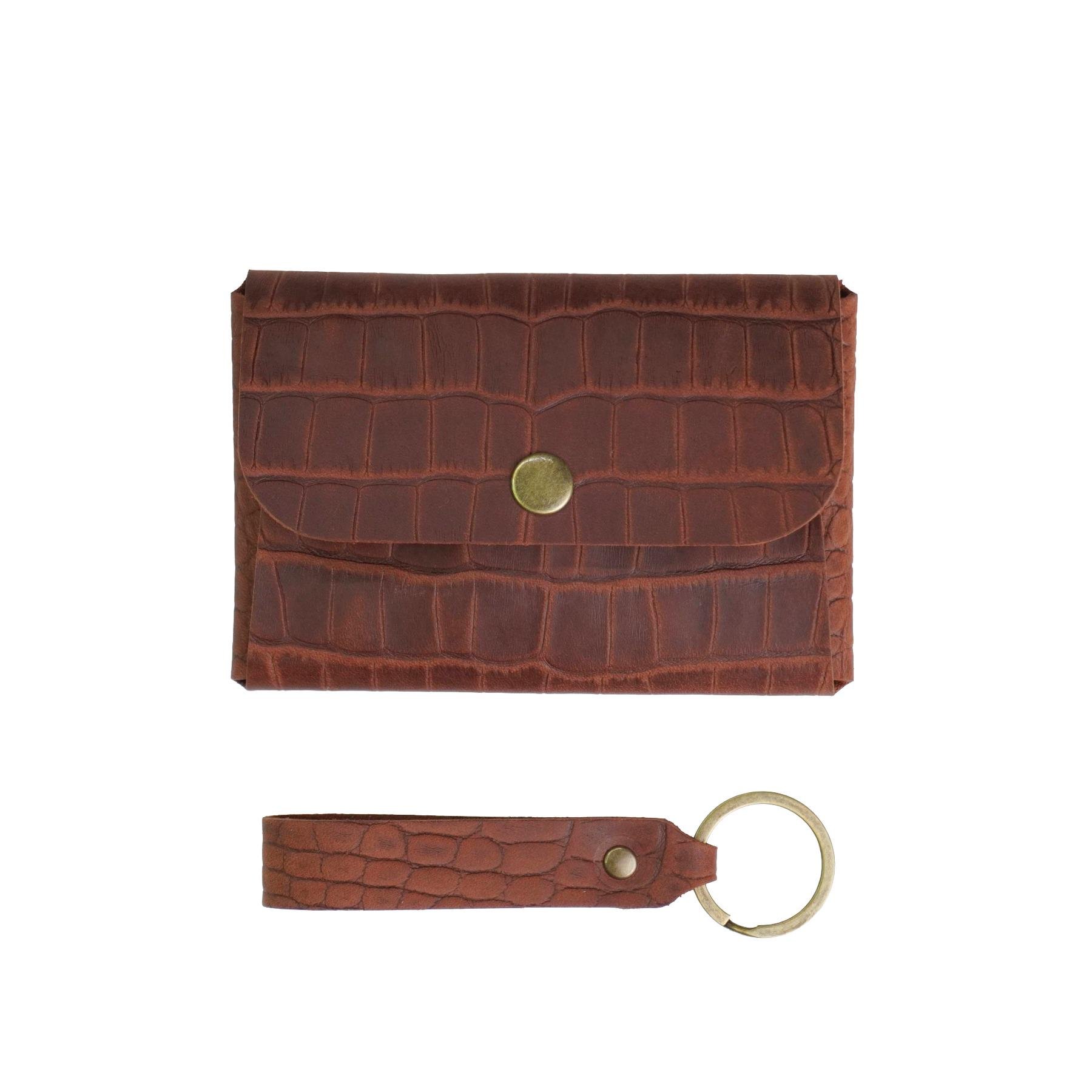 Гаманець шкіряний Крокодил Mini-02 Рудий
