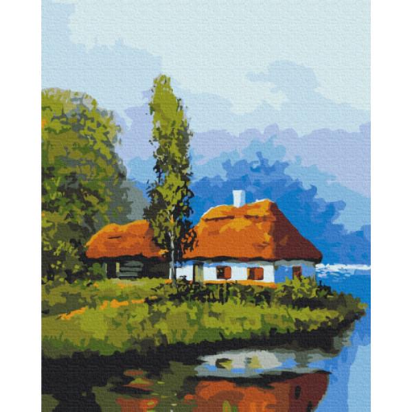 Картина за номерами Brushme Хатинка біля озера 40x50 см (bs53152) Картина за номерами Brushme Хатинка біля озера 40x50 см (bs53152)