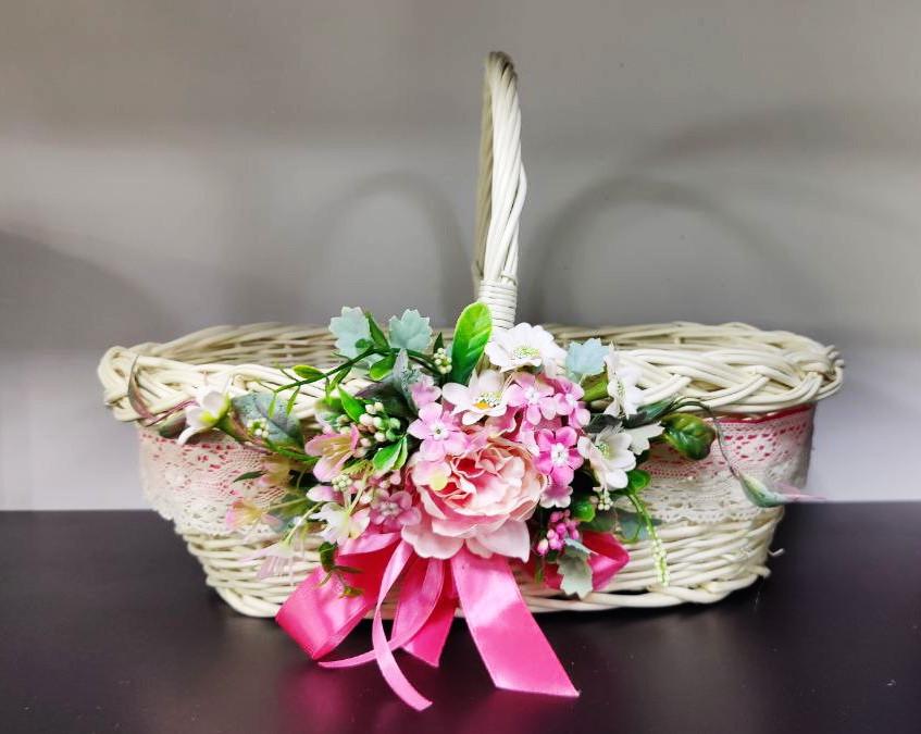 Корзина пасхальная Цветы 38x23x13 см (0413.007)