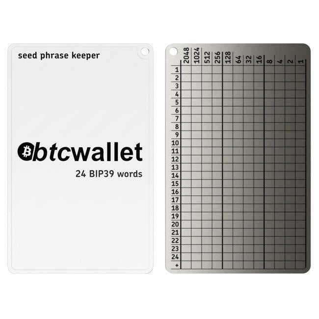 Планшет мнемонічний Lapua Seed phrase keeper Btcwallet 24+1 BIP39 слів 3 шт. (LSPKLBTCW)