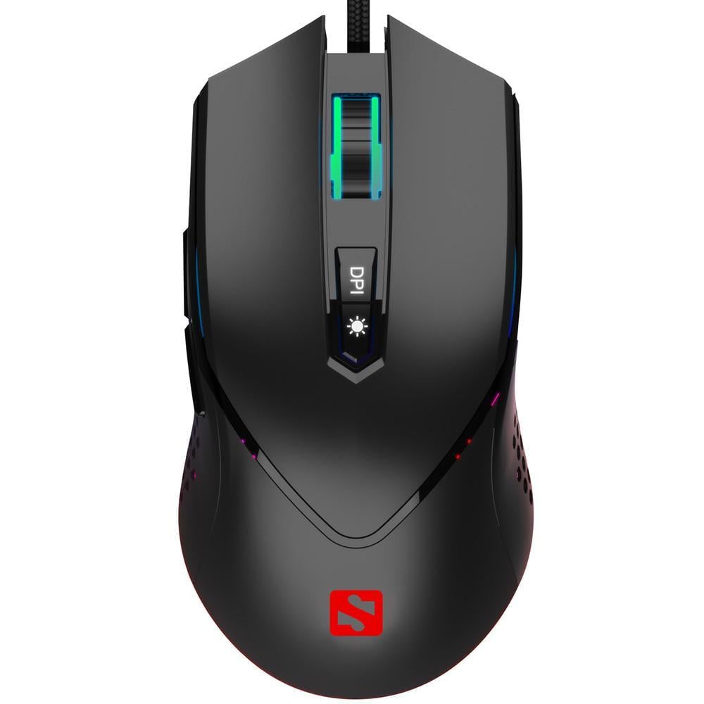 Компьютерная мышка игровая Sandberg Azazinator Mouse 6400 RGB 6400 dpi 7 кнопок Huano Черный (36260854)