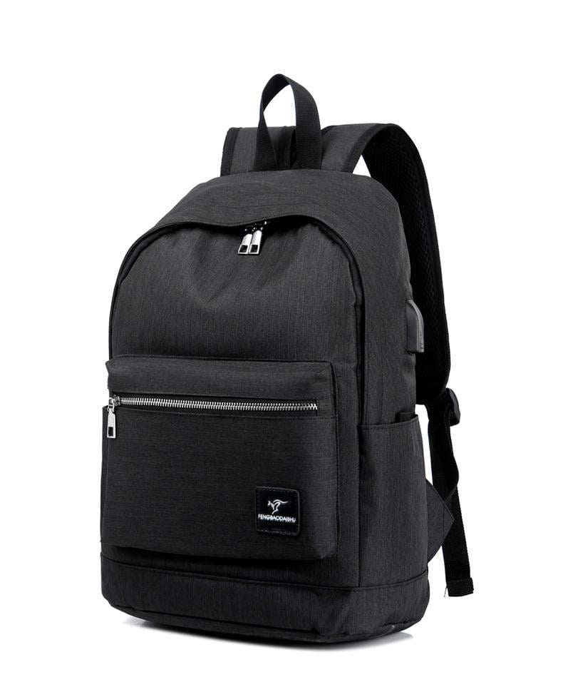 Рюкзак городской мужской с USB выходом 43x30x14 см Черный (206.33)