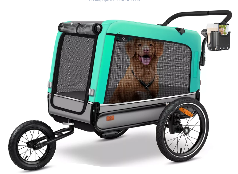 Причіп для велосипеда для тварин KESSER 600D Oxford Canvas 40 кг 75x103x139 см (4260729116598)