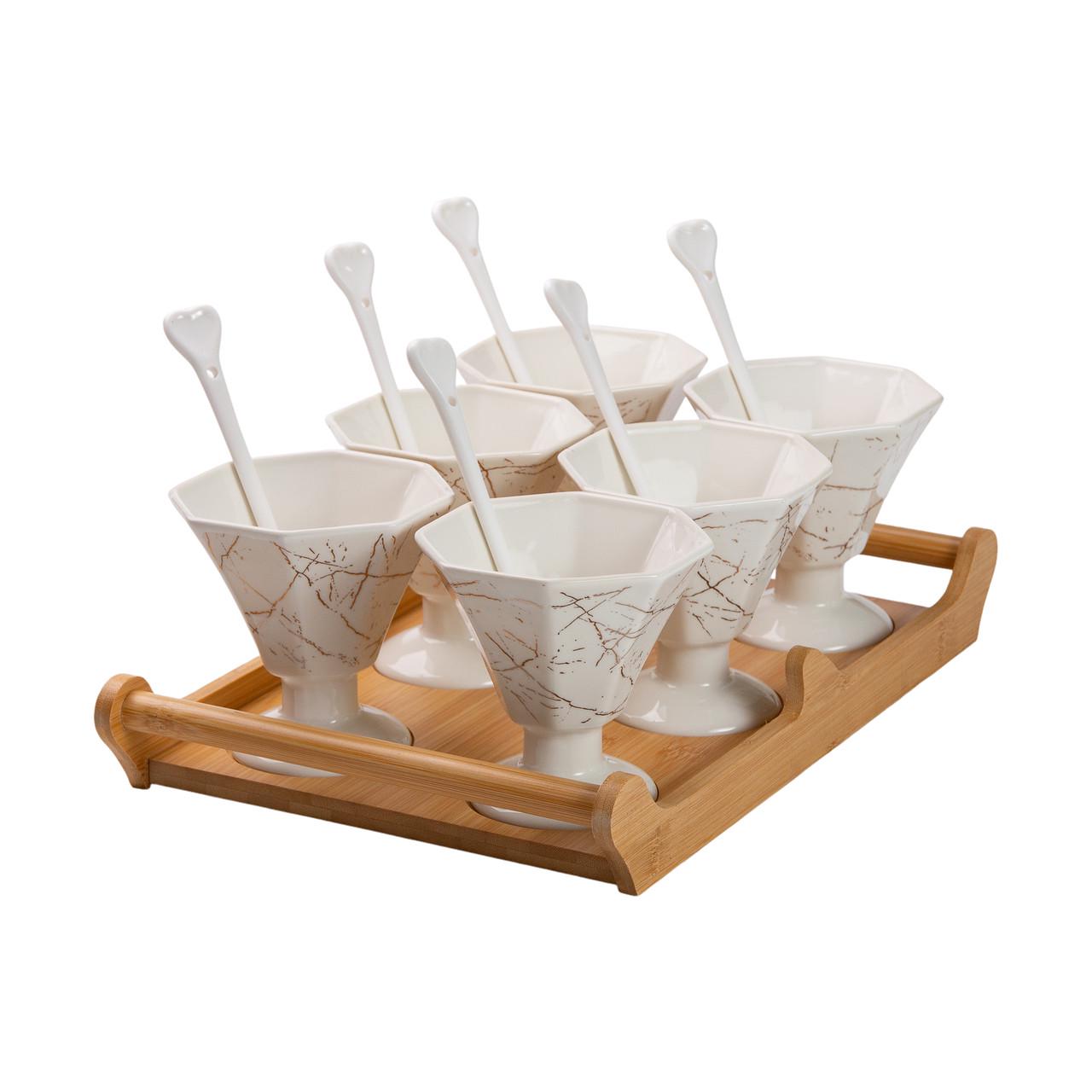 Набір креманок кераміка 200мл 6 шт. Білий (5068) - фото 4 Набір креманок кераміка 200мл 6 шт. Білий (5068) - фото 4