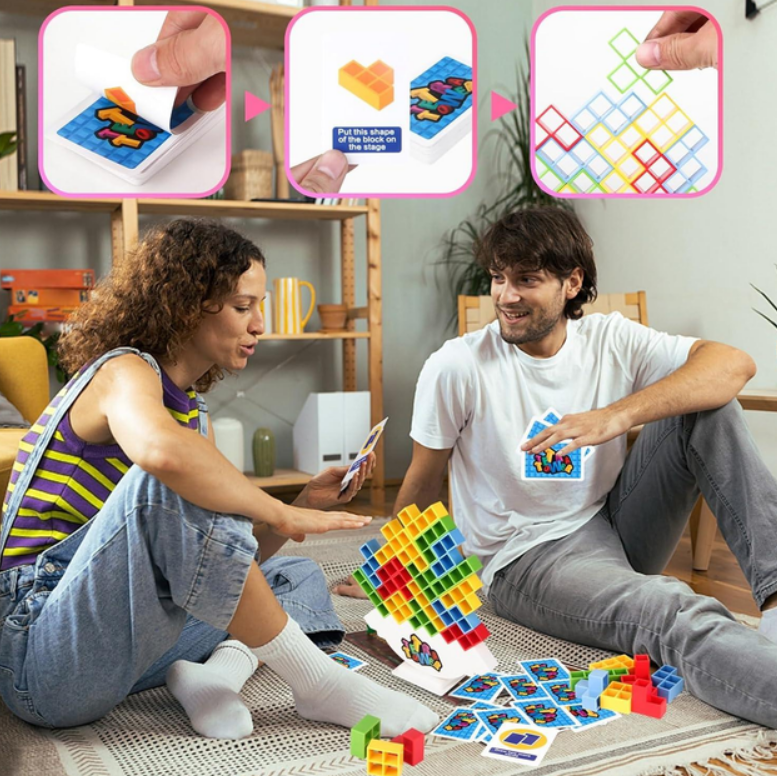 Гра сімейна Tetra Tetris Tower балансуючий Тетріс на 16 блоків 2-4 гравці - фото 7 Гра сімейна Tetra Tetris Tower балансуючий Тетріс на 16 блоків 2-4 гравці - фото 7