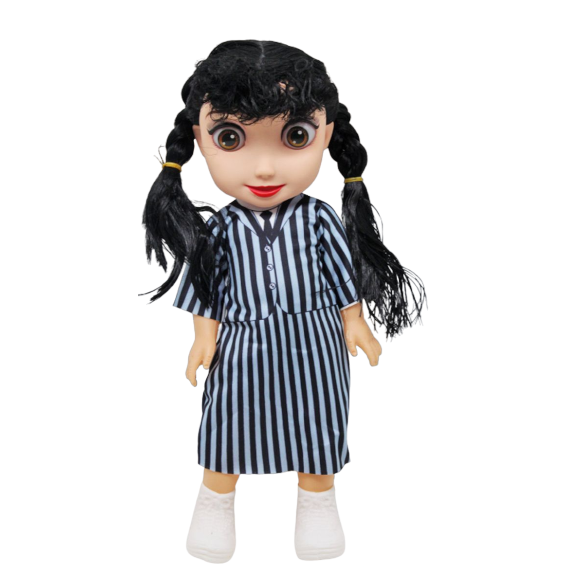 Кукла музыкальная Wednesday с платьем в полоску (1-6-213511)