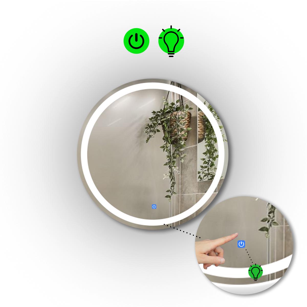 Зеркало с LED подсветкой Amica з сенсорним вмикачем 80x80 см (Amica/800x800/11/2/0)