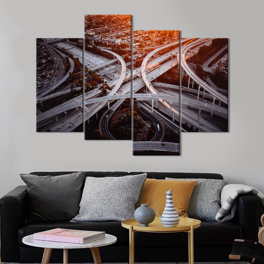 Картина город Вид сверху на транспортную развязку в Японии 149x106 см (A802-4)