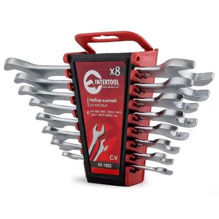 Набор рожковых ключей Intertool HT-1002 6-22 мм Cr-V 8 шт.