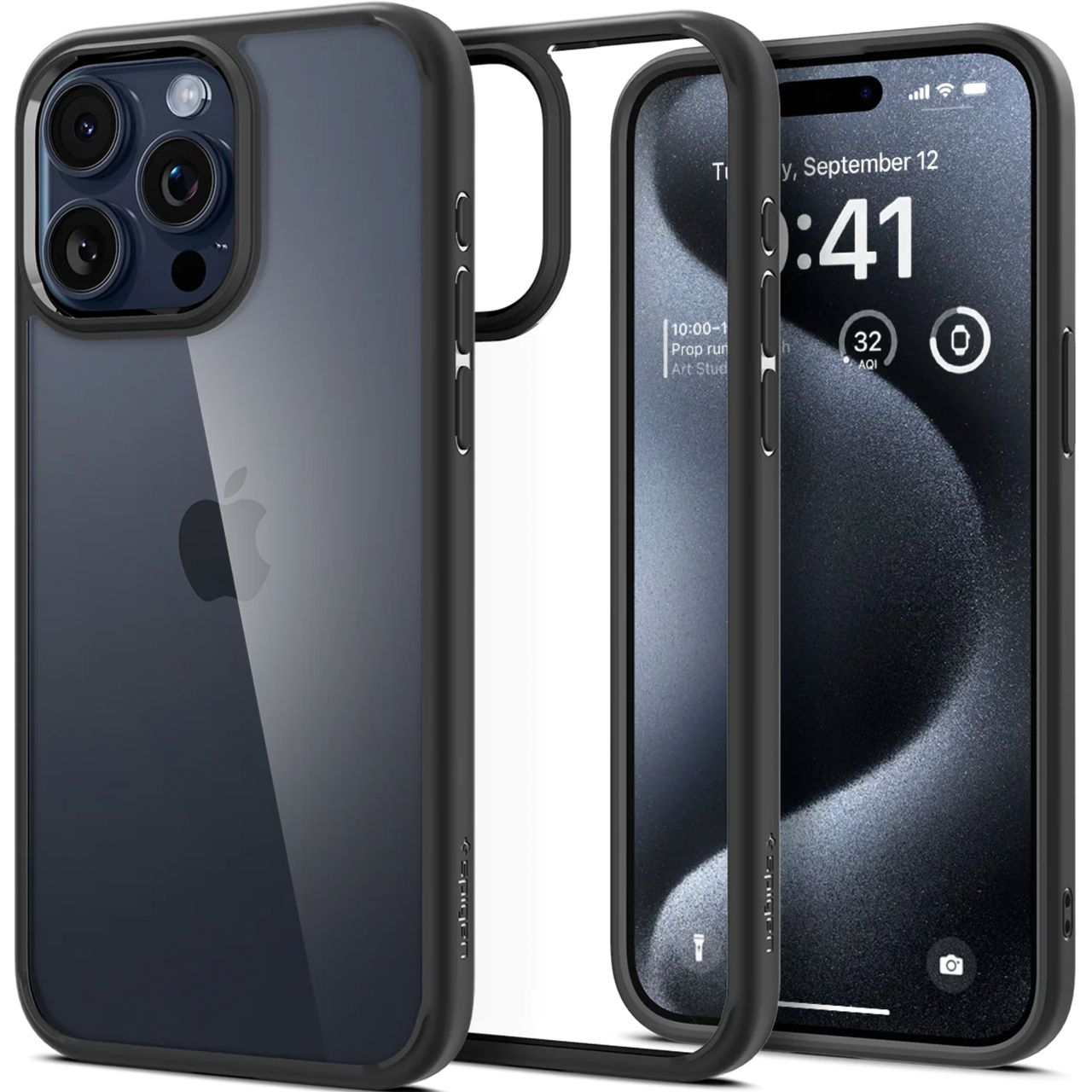 Чехол накладка Spigen Ultra Hybrid Case for iPhone 15 Pro Clear Black (ACS06713) - фото 2