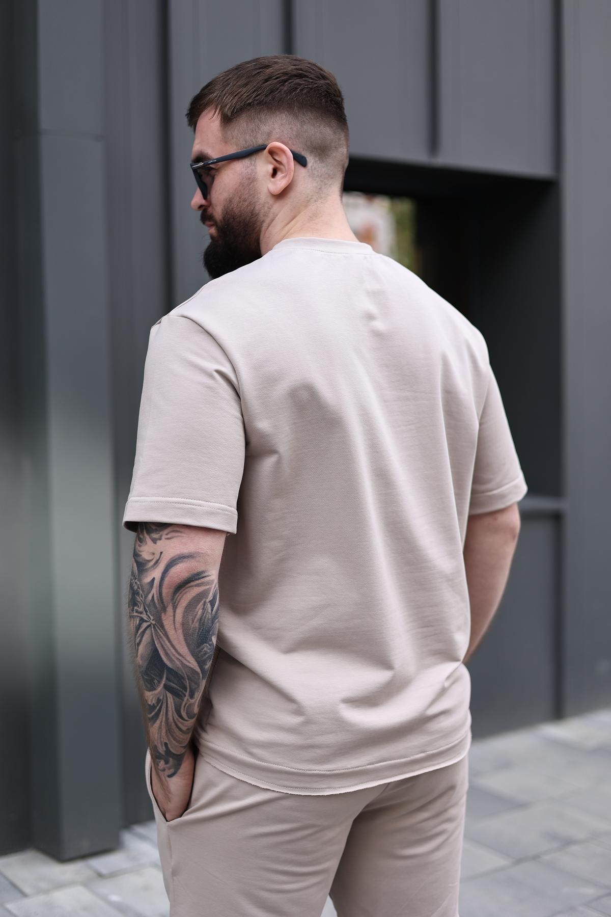 Комплект мужской летний BREEZE оверсайз L Бежевый (1576420348/2) - фото 4 Комплект мужской летний BREEZE оверсайз L Бежевый (1576420348/2) - фото 4