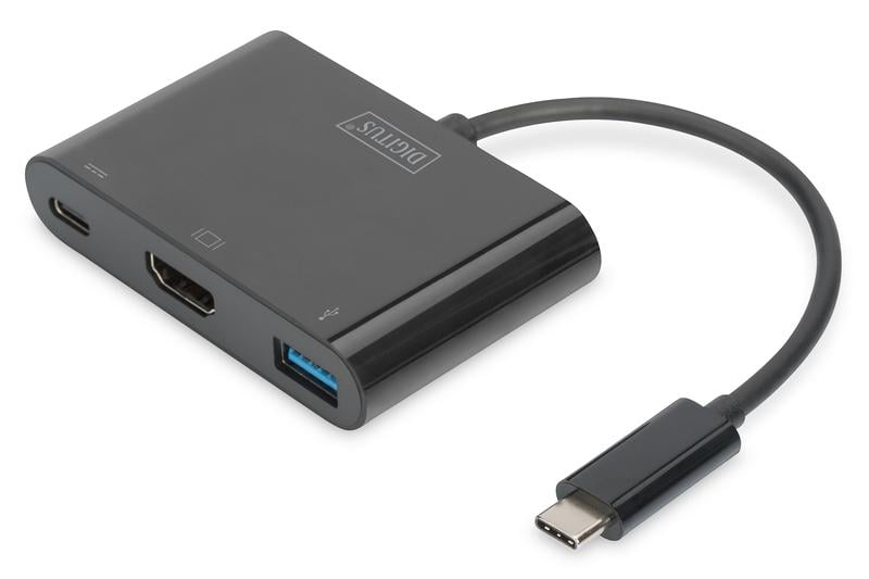 Адаптер Digitus USB-C-HDMA 2xUSB Черный (ERC-DA-70855)