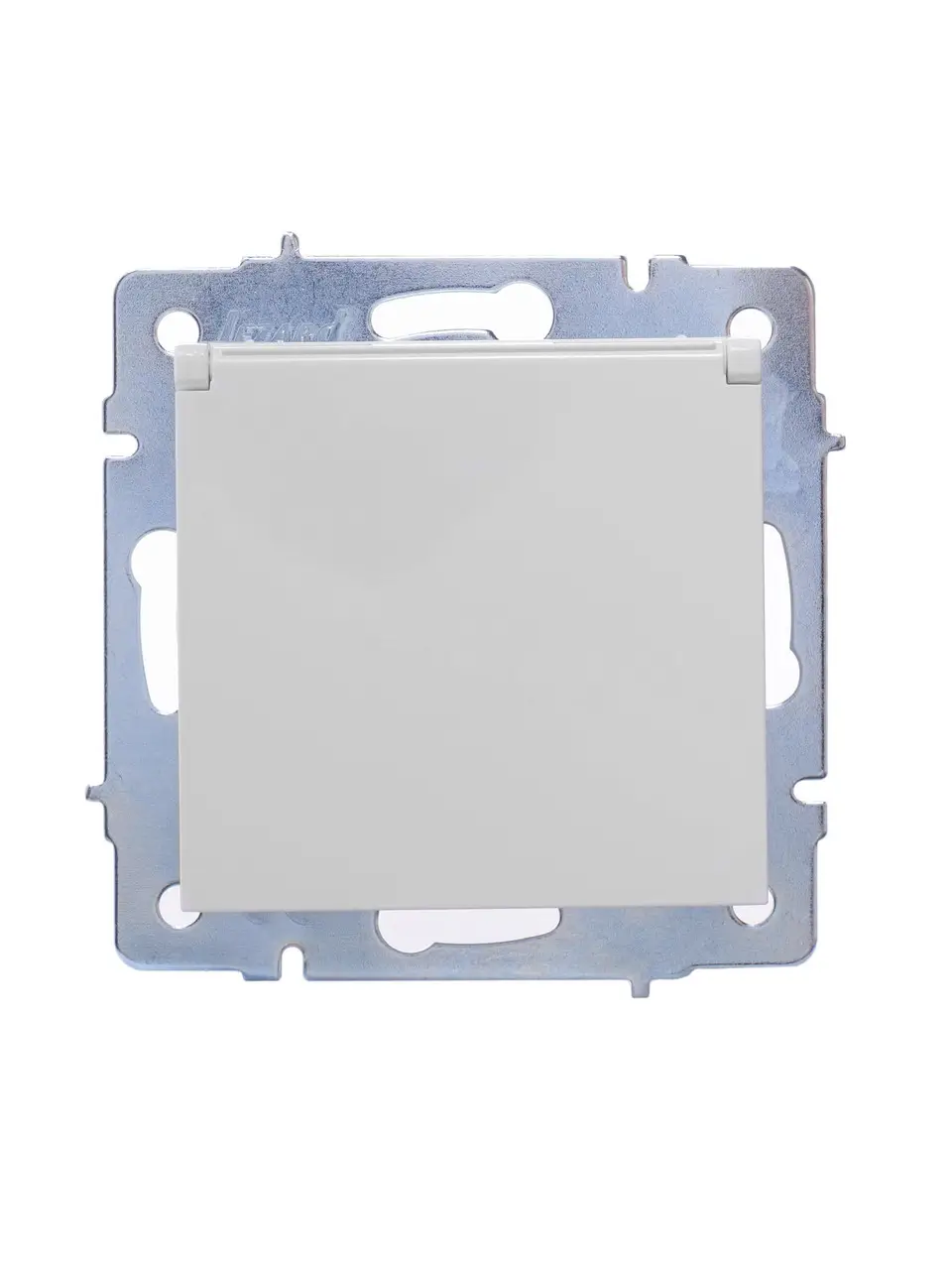 Розетка Lezard Vesna 1-я с заземлением и крышкой без рамки Белый