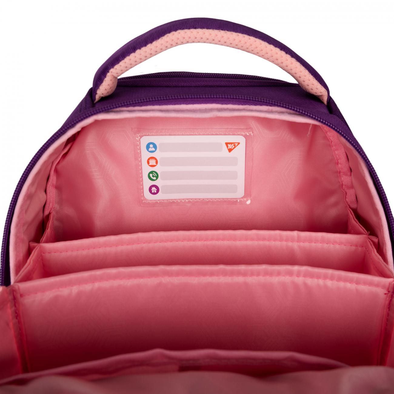 Шкільний рюкзак каркасний з ортопедичною спинкою YES Happy Kitty H-100 (559839/995063) - фото 5