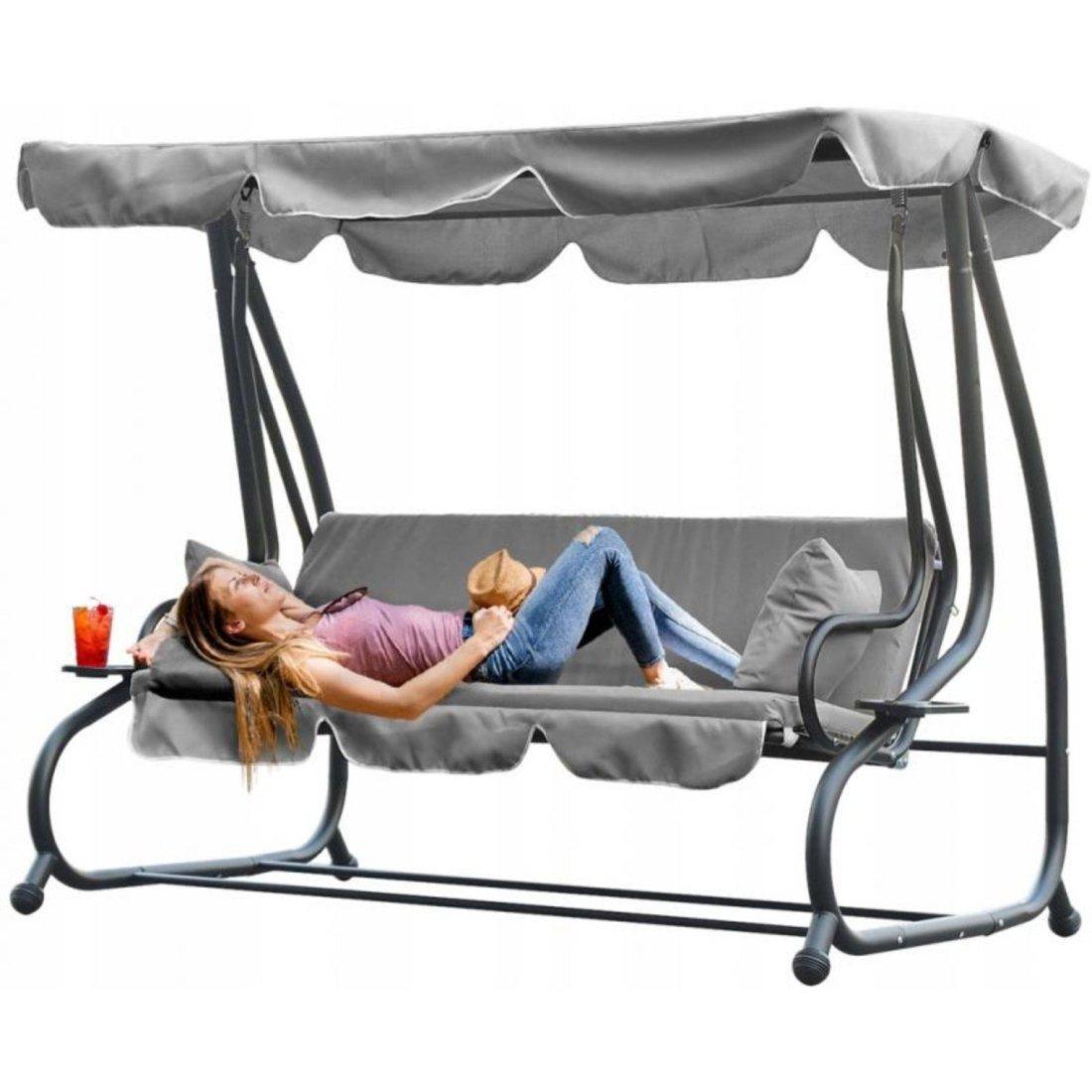 Садовая качель GardenLine 210х120х170 см Серый (1338) - фото 3 Садовая качель GardenLine 210х120х170 см Серый (1338) - фото 3