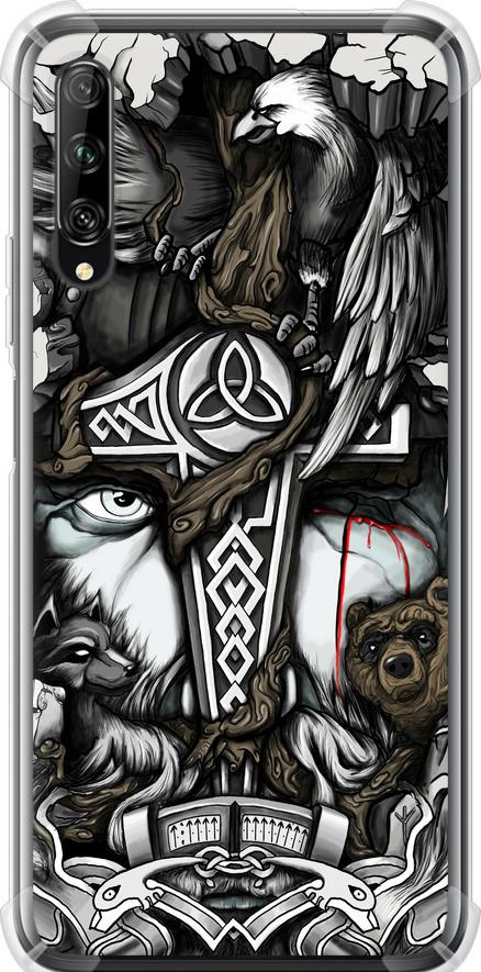 Чехол на Huawei P Smart Pro Тату Викинг (4098sp-1906-42517)