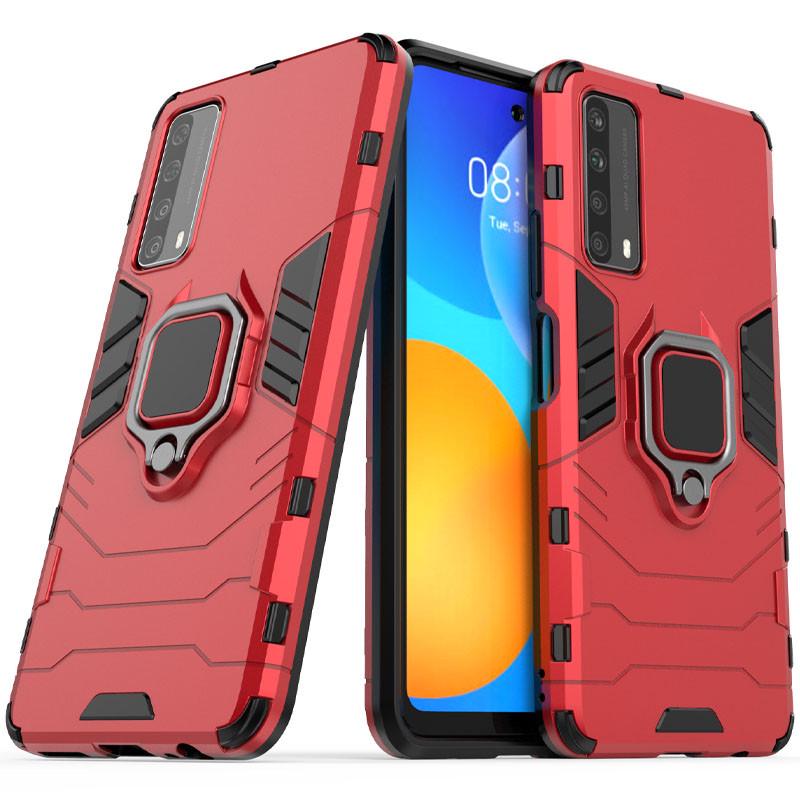 Протиударний Чохол Epik для Huawei P Smart (2021) Transformer Ring for Magnet Червоний/Dante Red - фото 2