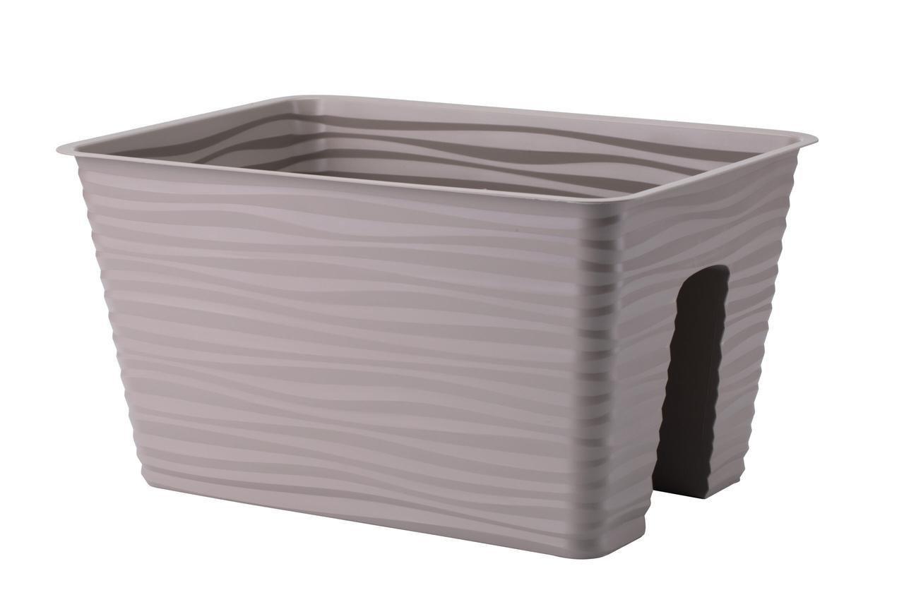 Балконний ящик на перила Form-Plastic Сахара з кронштейнами 8,35 л 27х21х27 см Сіро-бежевий