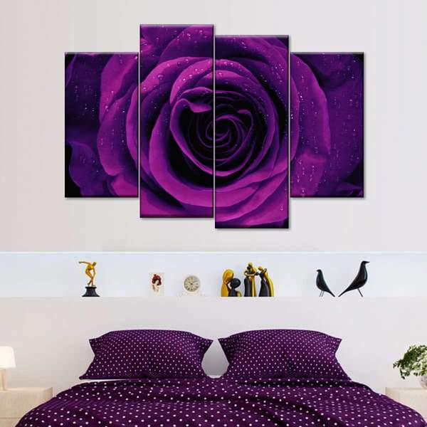 Модульная картина KIL Art Фиолетовая роза из четырех частей 129x90 см (M4_L_223) Модульная картина KIL Art Фиолетовая роза из четырех частей 129x90 см (M4_L_223)