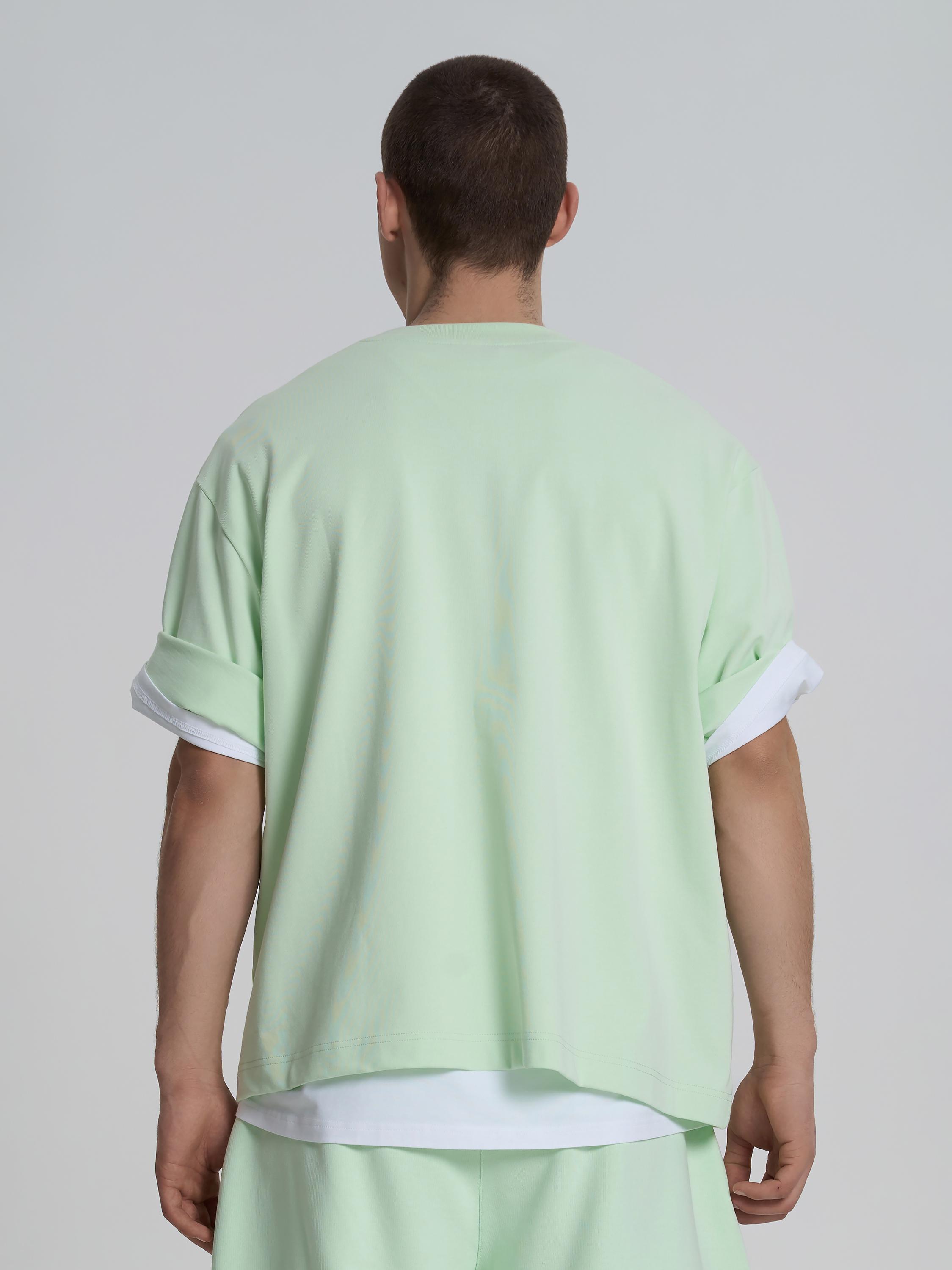 Футболка мужская с декоративной строчкой ROZA 240652 S Светло-зеленый (4824005723018) - фото 3 Футболка мужская с декоративной строчкой ROZA 240652 S Светло-зеленый (4824005723018) - фото 3