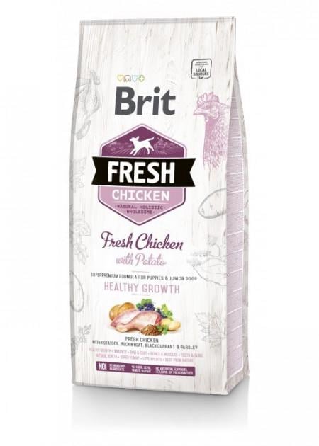 Корм сухой Brit Fresh Chicken & Potato Healthy Growth для щенков и юниоров 12 кг (170987)