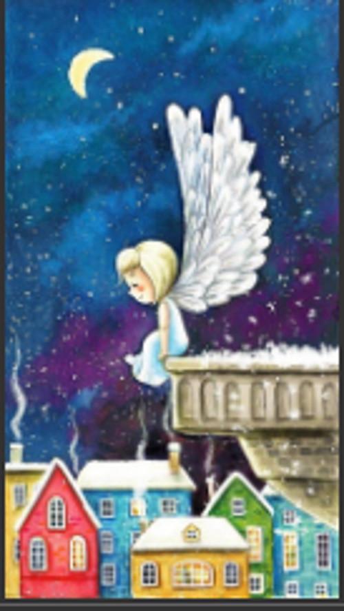 Алмазная мозаика Ангел на крыше 30х40 см с рамкой 41х31х25 см (H8674)