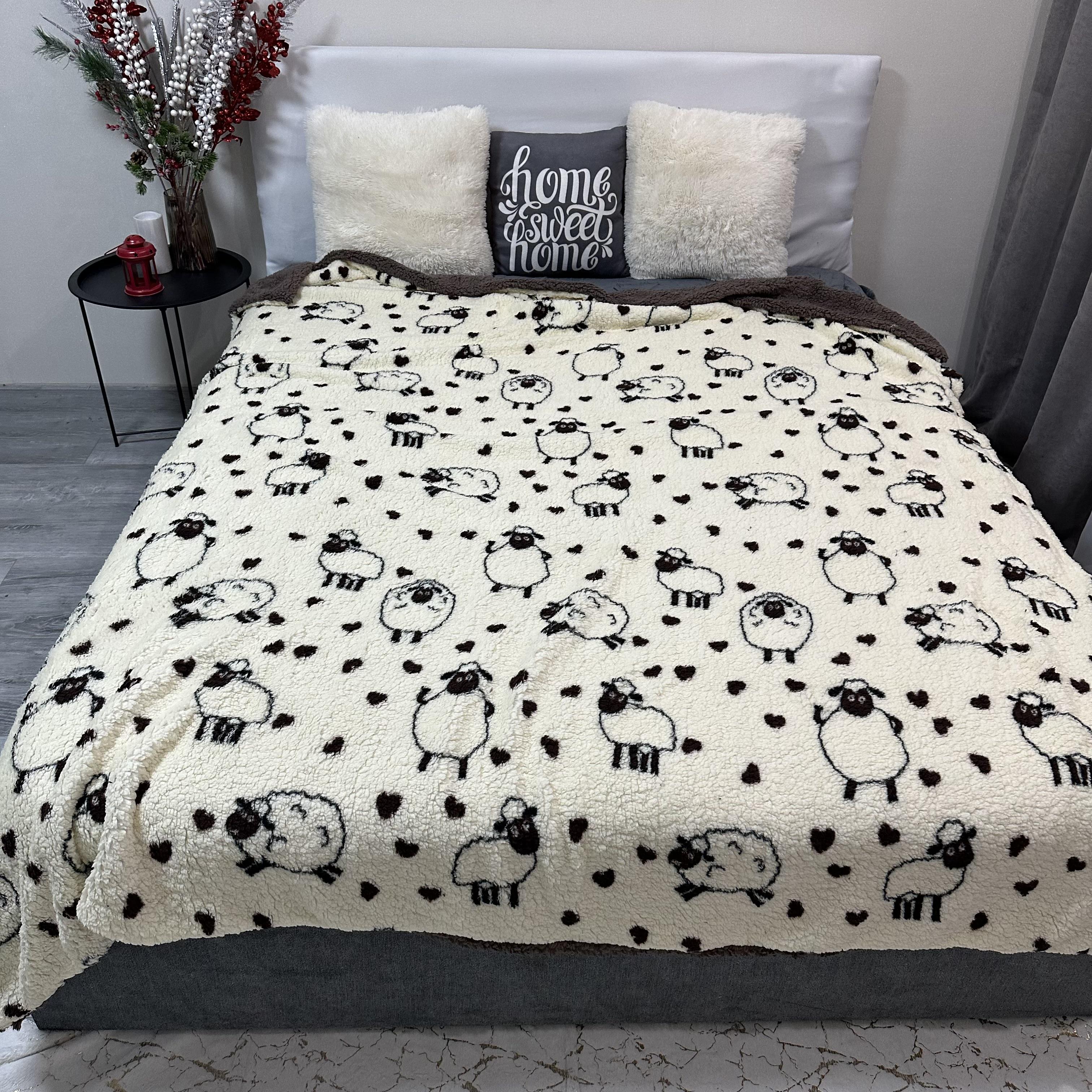 Плед-покрывало двустороннее с рисунком 150х210 см Бежевый (PL-1.5-2) - фото 5