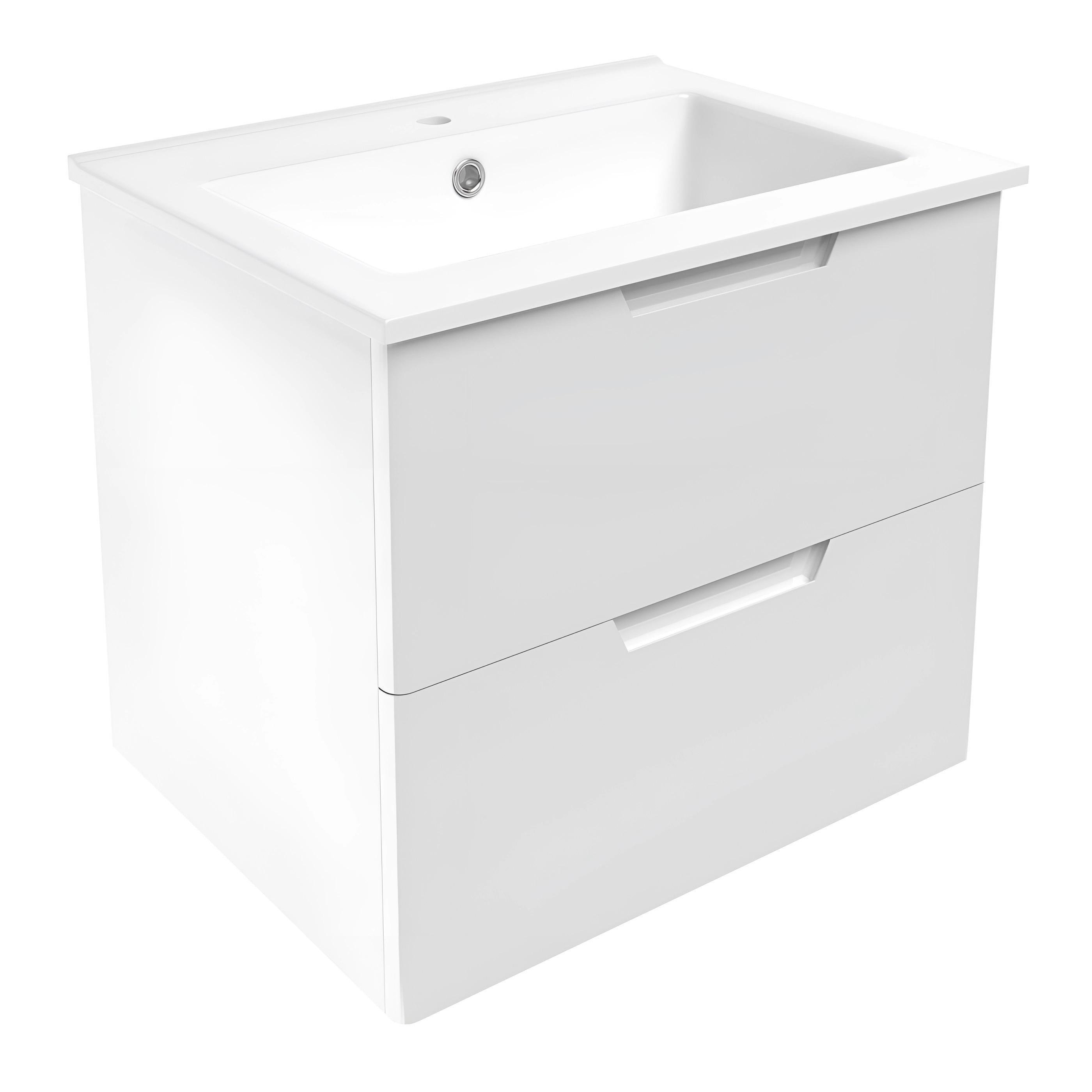 Набор мебели VOLLE Libra подвесная тумба/2 ящика/умывальник накладной Белый (15-41-060)