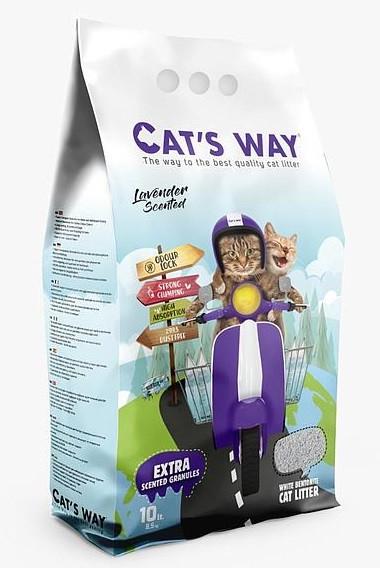 Бентонитовый наполнитель CAT'S WAY с ароматом лаванды 5 л Белый