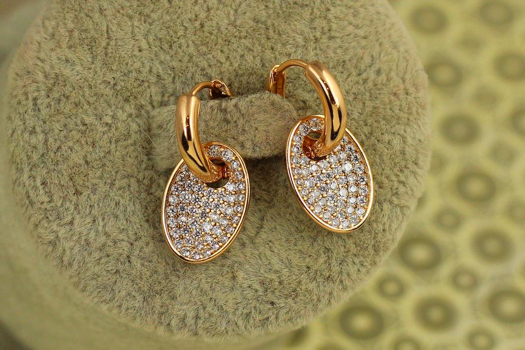 Серьги Xuping Jewelry Овал съемная подвеска 2,1 см Золотистый (33480856)