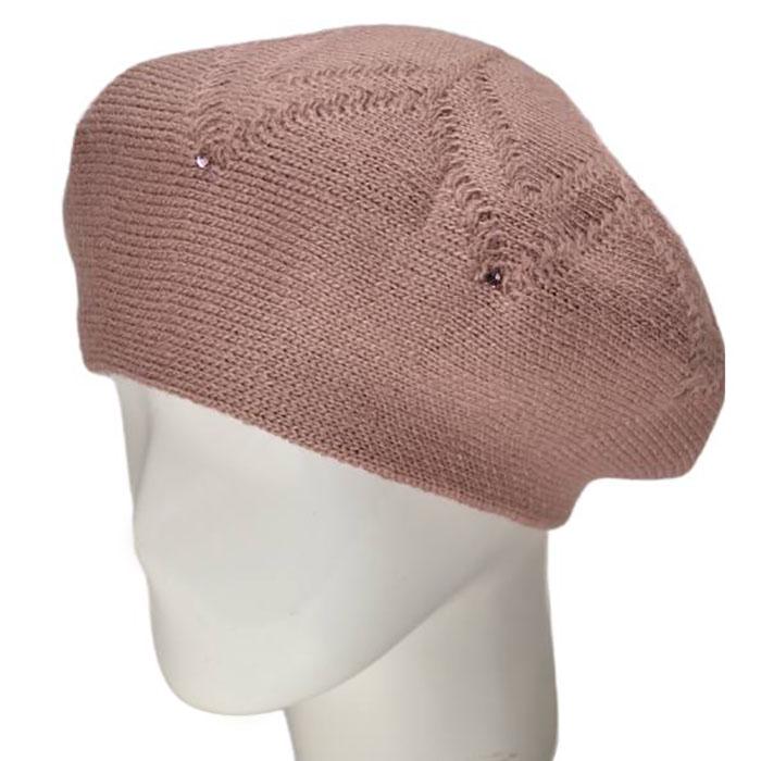 Берет женский Lirus Омега двойной шерстяной Светло-пудровый (111562)