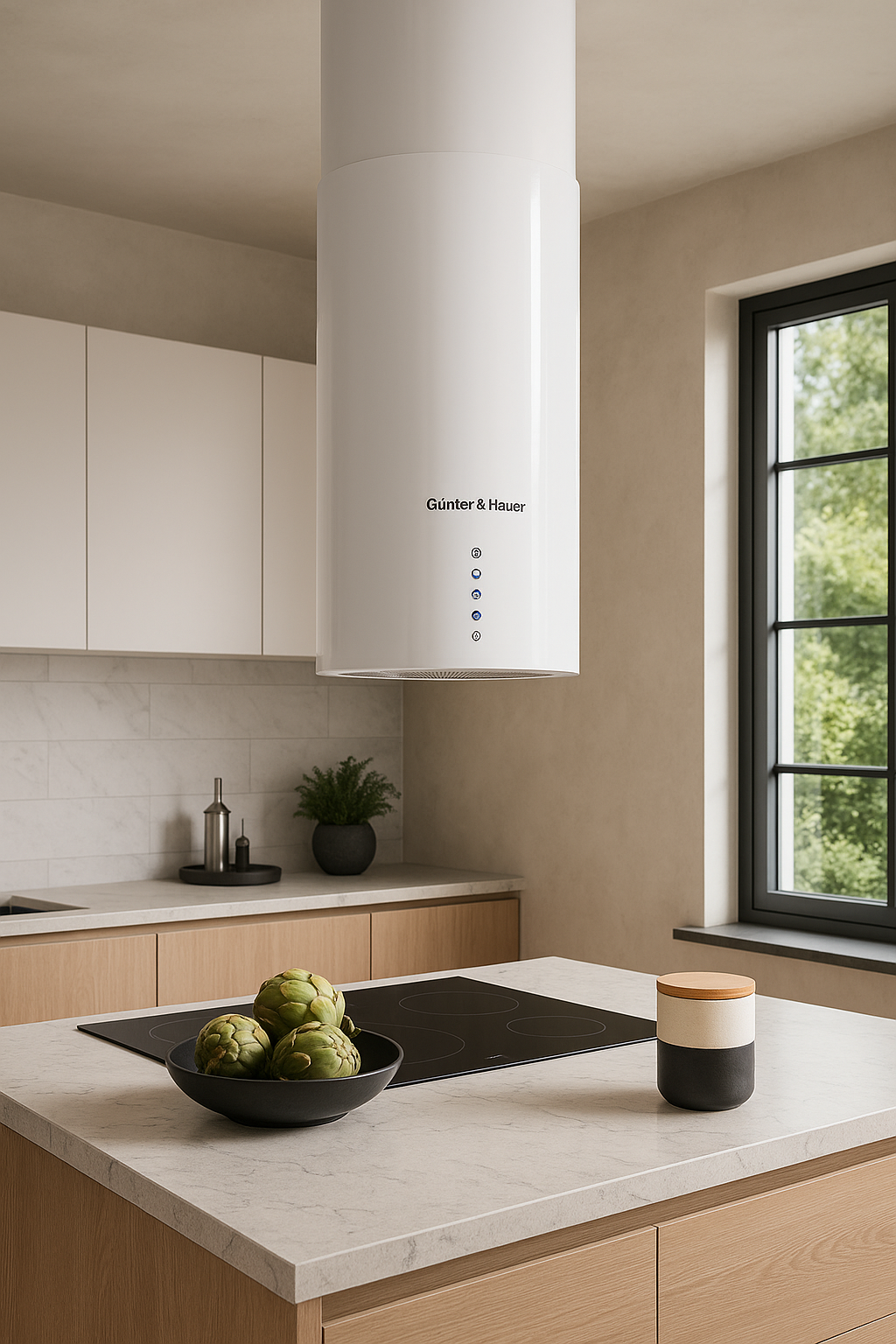 Витяжка острівна Gunter&Hauer MARGARETTE W LED 3 швидкості Білий - фото 4