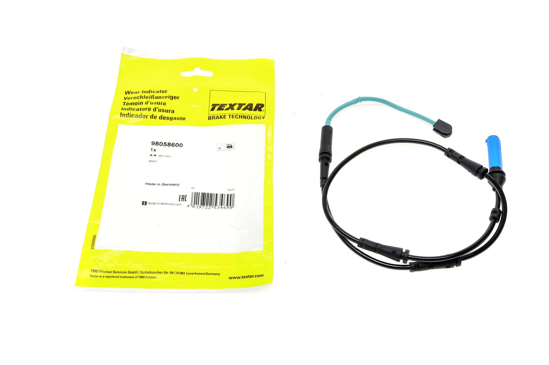 Датчик зносу гальмівних колодок задніх BMW 5 G30/F90/7 G11/G12 15- L 921 мм (98058600) Датчик зносу гальмівних колодок задніх BMW 5 G30/F90/7 G11/G12 15- L 921 мм (98058600)