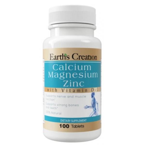 Мінеральний комплекс Earth‘s Creation Calcium, Magnesium, Zinc 100 tabs