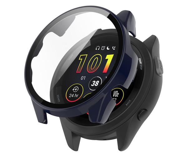 Чохол із захисним склом Protective Cover with Glass для Garmin Forerunner 265 Синій