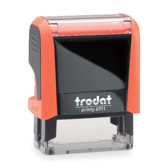 Штамп "ОХОРОНА" на автоматическом оснащении Trodat 4911 38х14 мм Оранжевый неон (2701972721) - фото 2