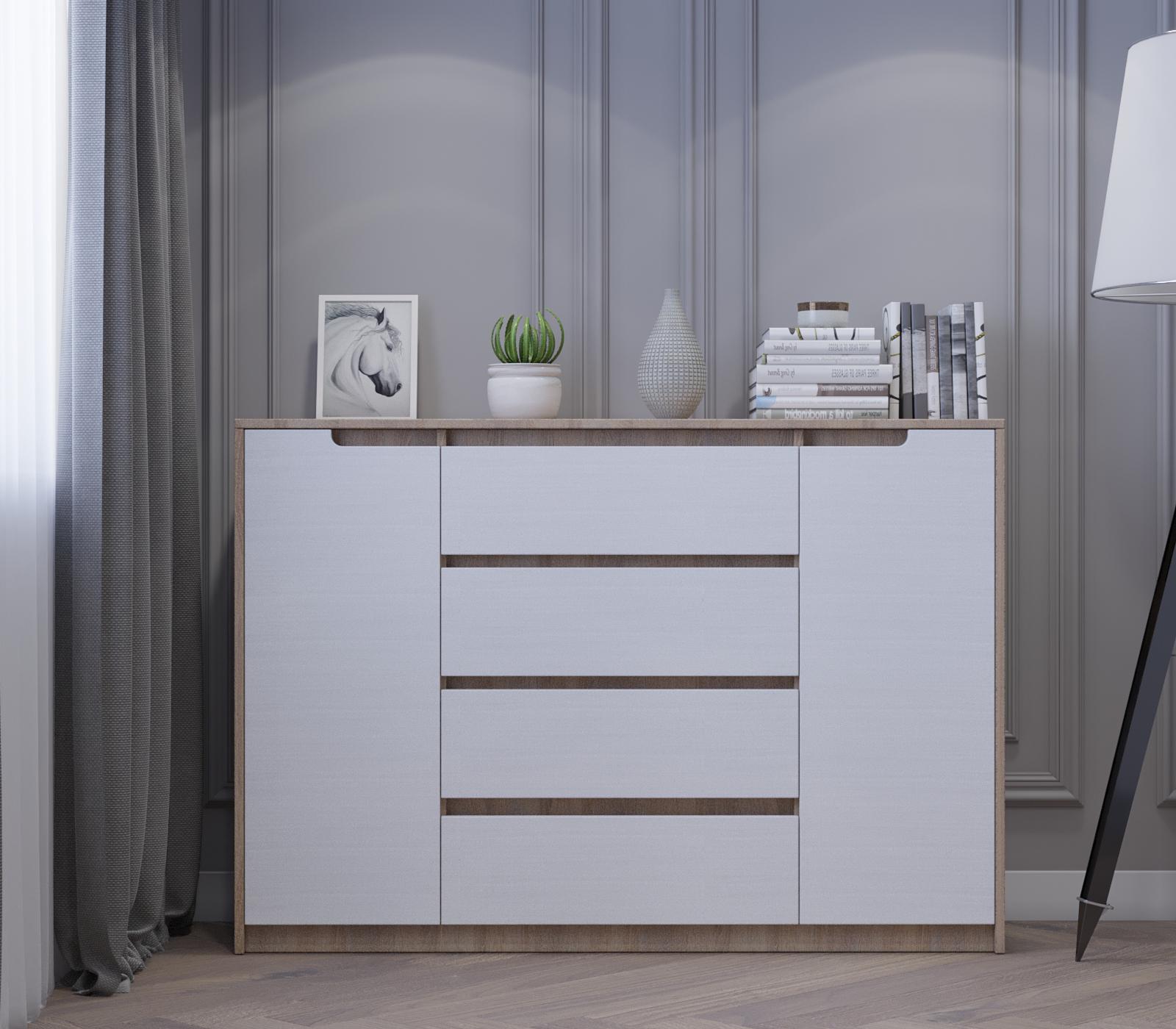 Комод для дома Эверест Микс-3 Сонома/Белый (EVR-2004) - фото 3 Комод для дома Эверест Микс-3 Сонома/Белый (EVR-2004) - фото 3