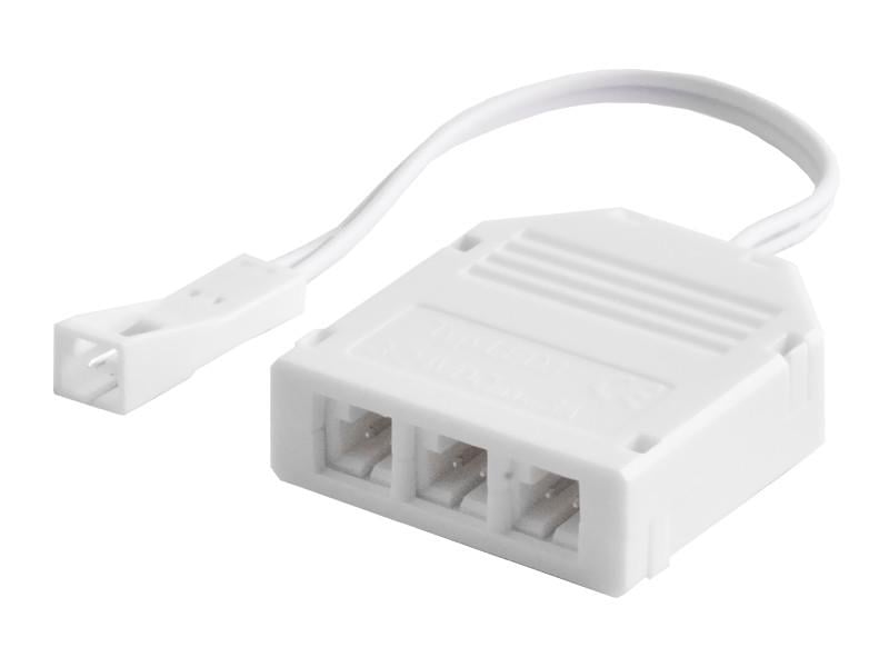 Разветвитель на 3 разъема MINI AMP 22AWG кабель 100 мм LED Белый (1331)