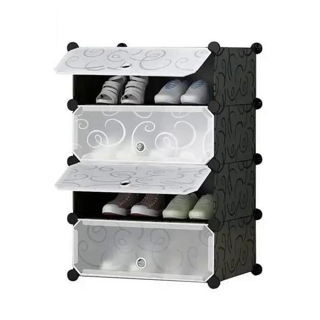 Шафа пластикова для взуття на 4 секції 37х37х73 см (17026)