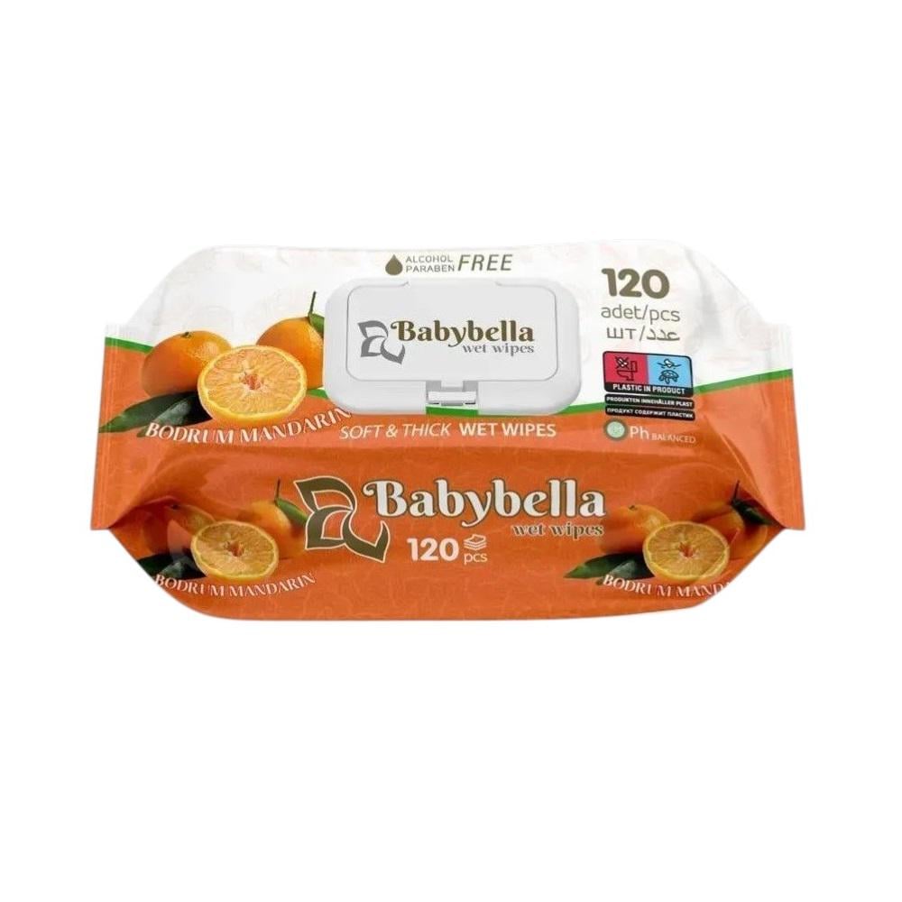 Салфетки влажные с антибактериальным эффектом Babybella Mandarin 120 шт. (EG-1000394)