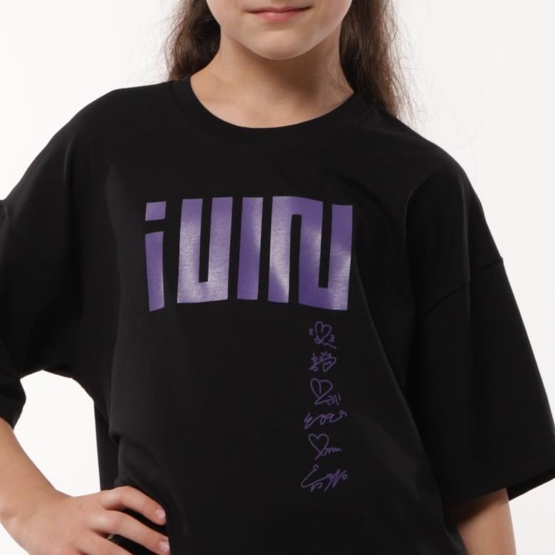 Футболка підліткова для дівчинки оверсайз Iuln Gbi Teens Gbi Teens 158 см Чорний (14079)
