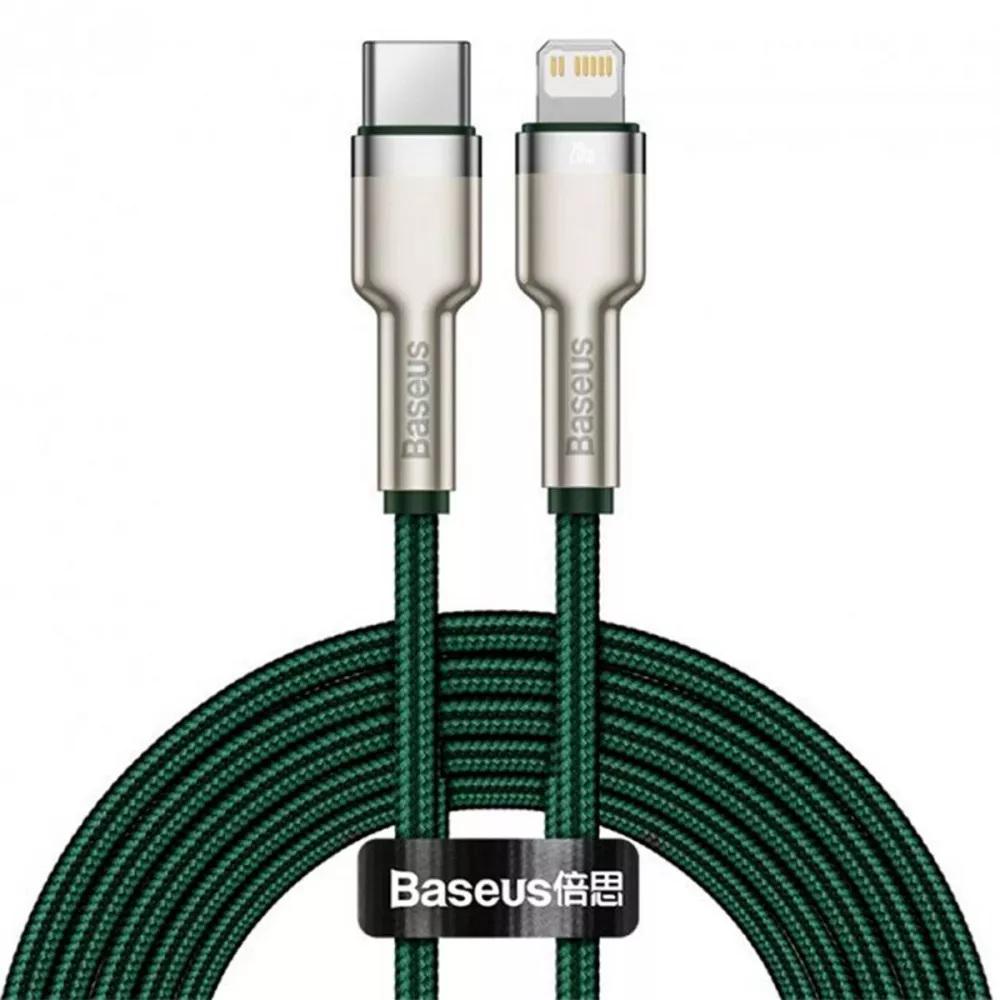 Кабель BASEUS Cafule Metal CATLJK-B06 Type-C to Lightning PD 20W 2 м Green (24869692)