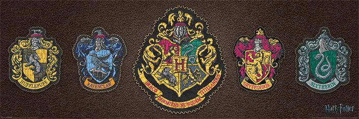 Постер плакат Гарри Поттер/Harry Potter Crests 30x91,5 см