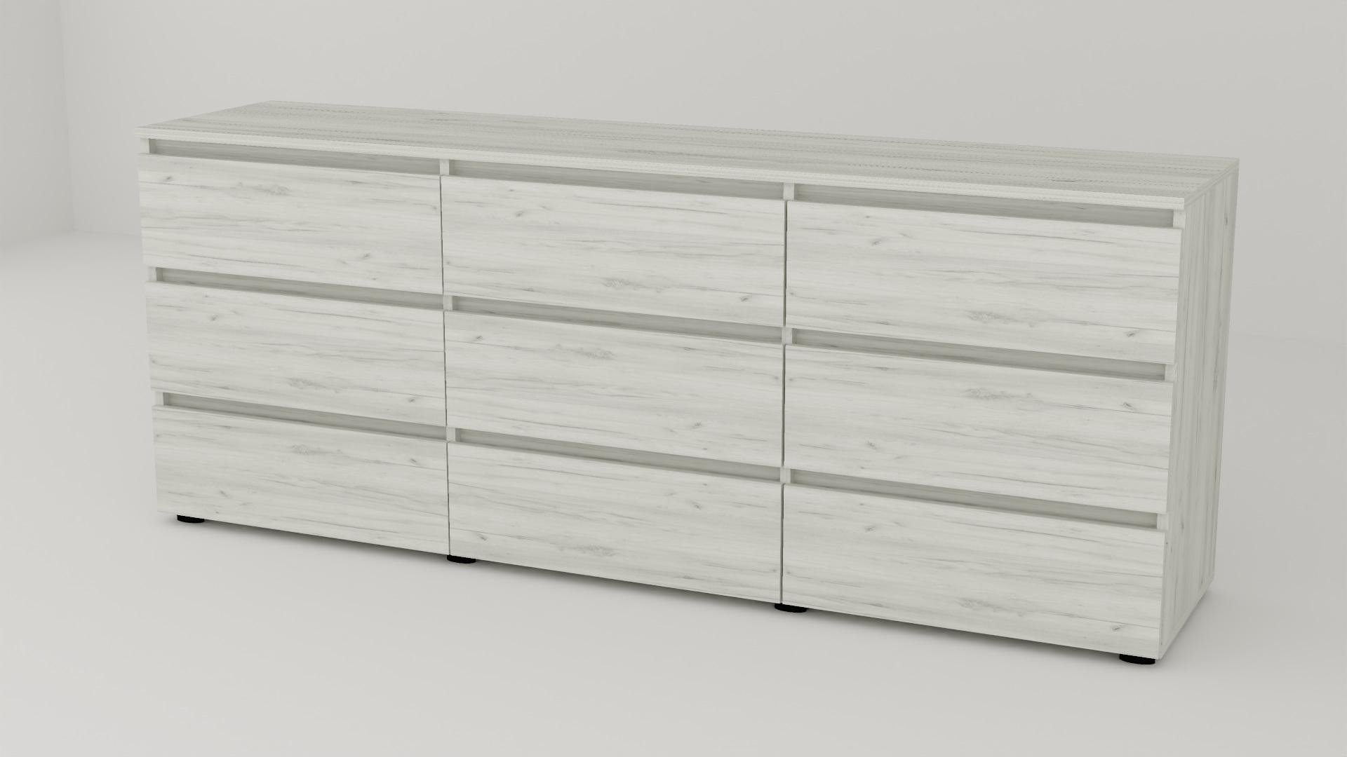 Комод Алекса СН-333/55 190х55х75 см Дуб крафт белый