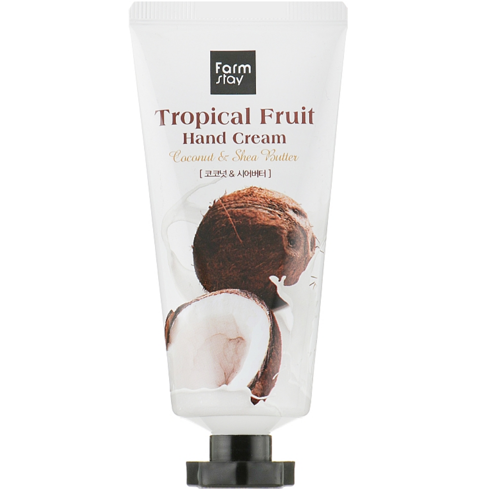 Крем для рук та нігтів Farmstay Tropical Fruit Hand Cream Coconut з олією ши та екстрактом кокосу 50 мл (1180288716)