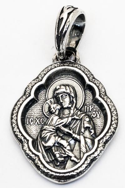 Образок подвес серебряный Владимирская икона Божией Матери